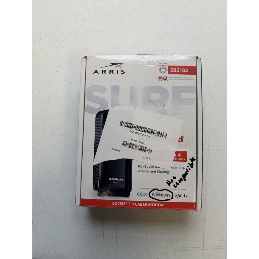 ARRIS MODEM: SURFboard® Cable Modem DOCSIS 3.0 & (SB6183) Never Used